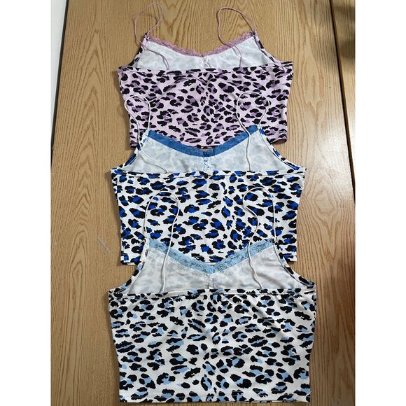 B95 Bundle of 3 Womens SHEIN Animal Print Crop Tops Stretchy Blue lavender Small - Picture 2 of 6